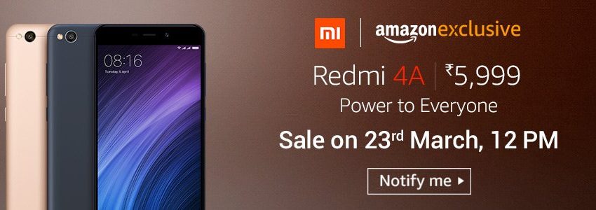 Buy Redmi 4A @ Amazon Prime for 5999 Price - Check Offers